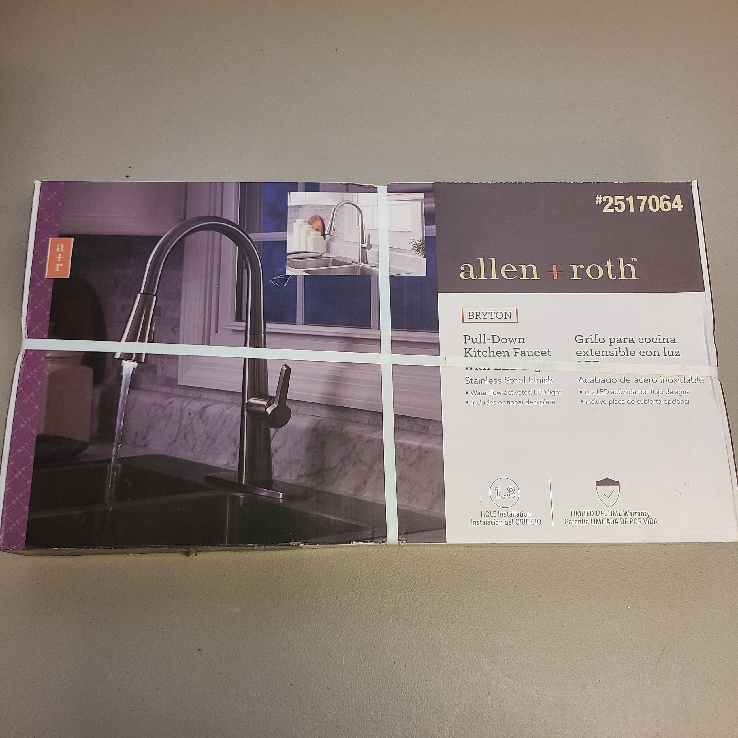 Allen Roth Bryton Pull Down Kitchen Faucet LED Light Stainless